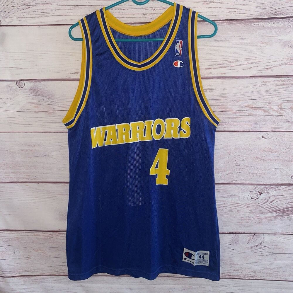 Vintage 90s Champion Chris Webber Golden State Warriors #4 NBA Jersey 44 USA B27